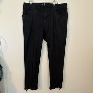 Universal Standard Black Meuse High Rise Resin Jeans Ankle Zip, Size 12